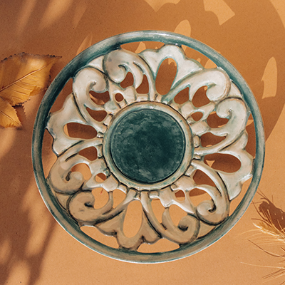 بشقاب کنده کاری سرامیک